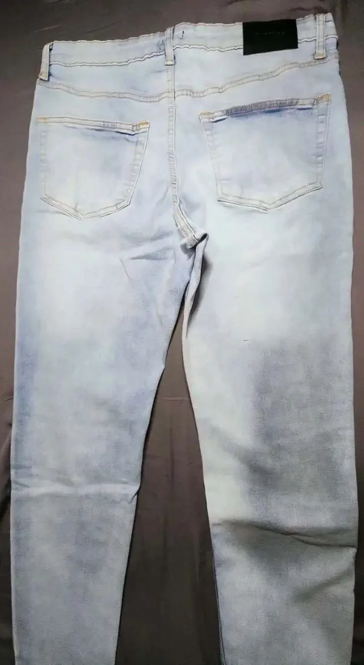 Express Hyper Stretch Athletic Slim Jeans Light Wash 36x30 - Picture 2 of 4